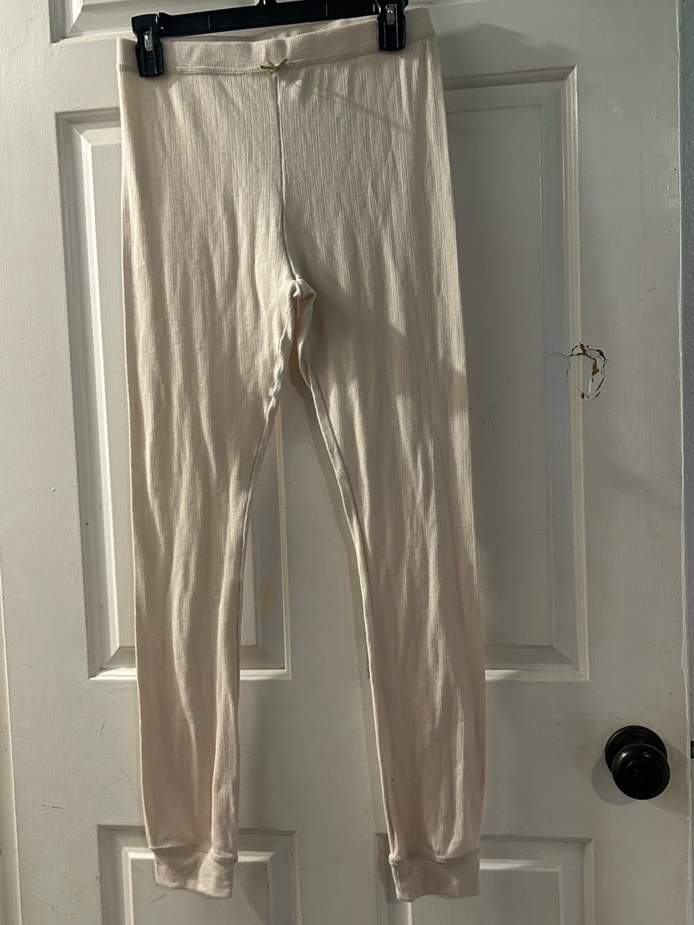 Free People Women's Ribbed Jogger Leggings - Cream - Picture 1 of 3